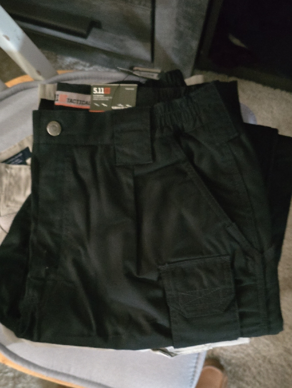 5.11 Tactical Men's Black Cargo Pants with Multiple Pockets